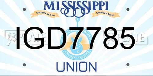 IGD7785 Mississippi License Plate