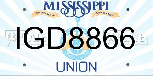 IGD8866 Mississippi License Plate
