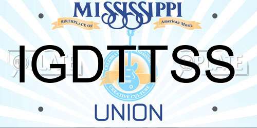 IGDTTSS Mississippi License Plate