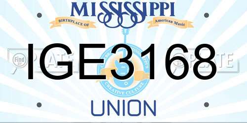 IGE3168 Mississippi License Plate