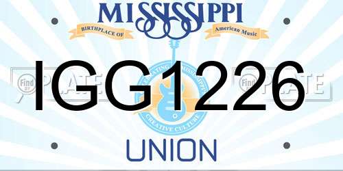 IGG1226 Mississippi License Plate