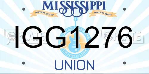 IGG1276 Mississippi License Plate