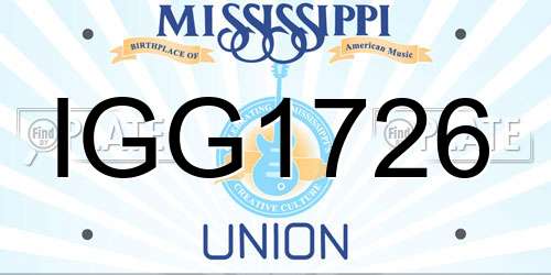 IGG1726 Mississippi License Plate
