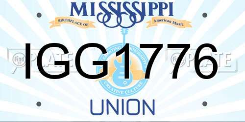 IGG1776 Mississippi License Plate