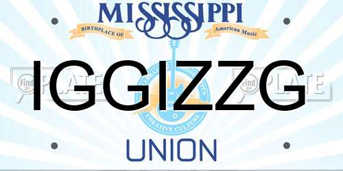 IGGIZZG Mississippi License Plate
