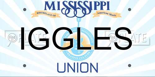 IGGLES Mississippi License Plate