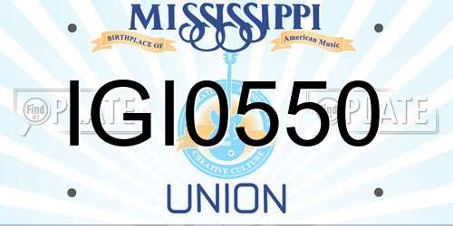 IGI0550 Mississippi License Plate