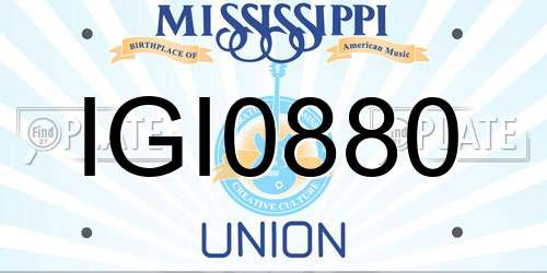 IGI0880 Mississippi License Plate