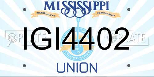 IGI4402 Mississippi License Plate