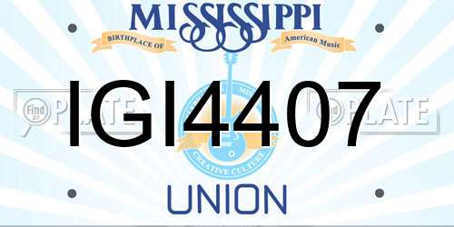 IGI4407 Mississippi License Plate