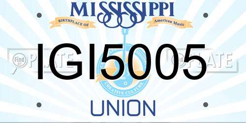 IGI5005 Mississippi License Plate