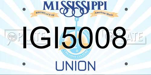 IGI5008 Mississippi License Plate