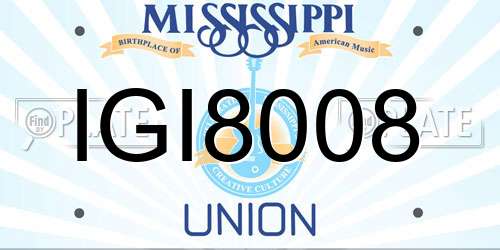 IGI8008 Mississippi License Plate