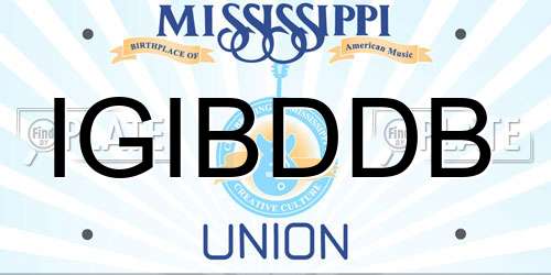IGIBDDB Mississippi License Plate