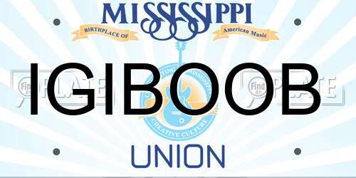 IGIBOOB Mississippi License Plate