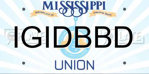 IGIDBBD Mississippi License Plate