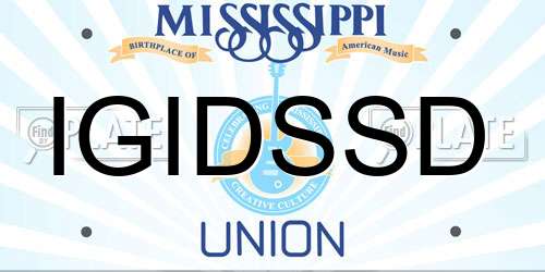 IGIDSSD Mississippi License Plate