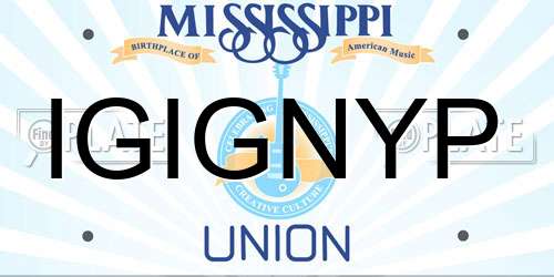 IGIGNYP Mississippi License Plate