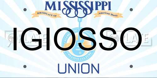 IGIOSSO Mississippi License Plate