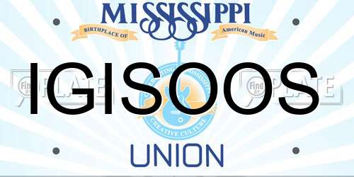 IGISOOS Mississippi License Plate