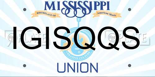 IGISQQS Mississippi License Plate