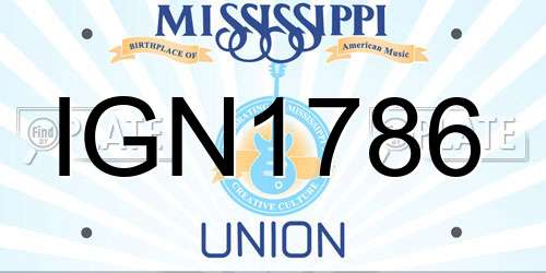 IGN1786 Mississippi License Plate
