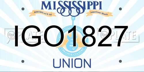 IGO1827 Mississippi License Plate