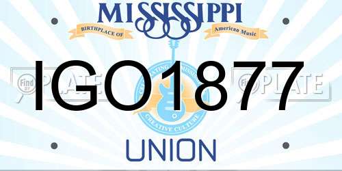 IGO1877 Mississippi License Plate