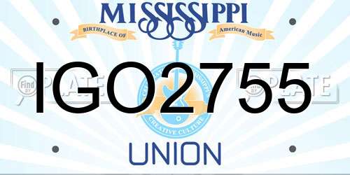 IGO2755 Mississippi License Plate