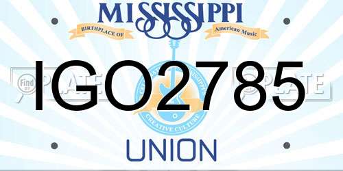 IGO2785 Mississippi License Plate