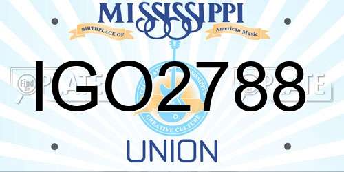 IGO2788 Mississippi License Plate