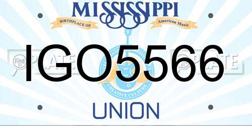 IGO5566 Mississippi License Plate