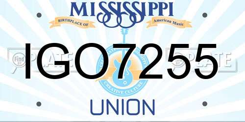 IGO7255 Mississippi License Plate