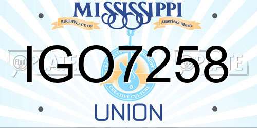 IGO7258 Mississippi License Plate