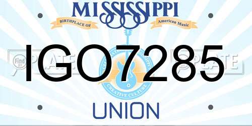 IGO7285 Mississippi License Plate