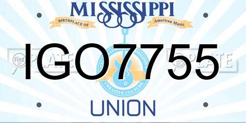 IGO7755 Mississippi License Plate