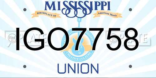 IGO7758 Mississippi License Plate