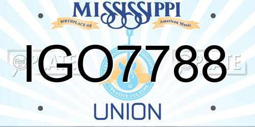 IGO7788 Mississippi License Plate