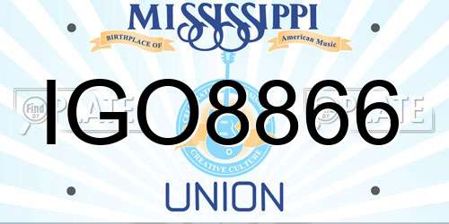 IGO8866 Mississippi License Plate