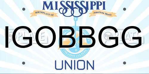 IGOBBGG Mississippi License Plate