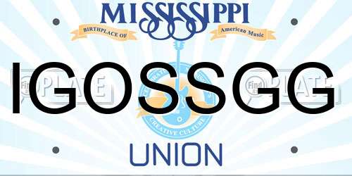 IGOSSGG Mississippi License Plate