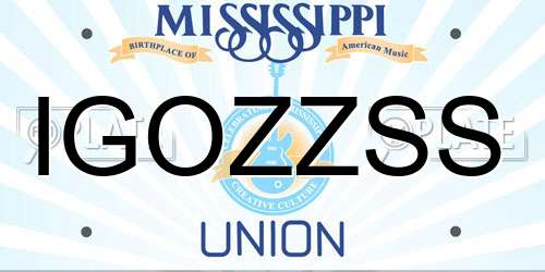 IGOZZSS Mississippi License Plate