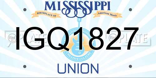 IGQ1827 Mississippi License Plate