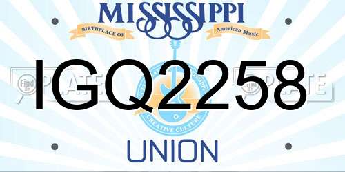 IGQ2258 Mississippi License Plate