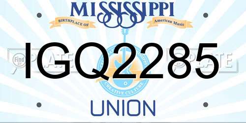 IGQ2285 Mississippi License Plate