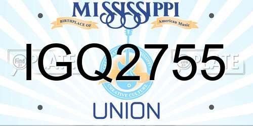 IGQ2755 Mississippi License Plate