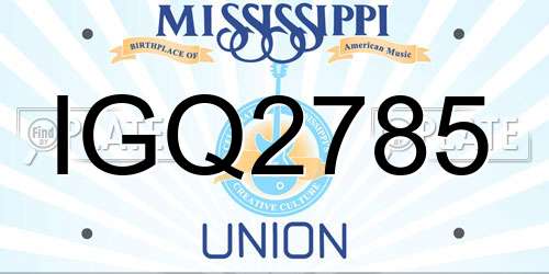 IGQ2785 Mississippi License Plate