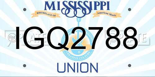 IGQ2788 Mississippi License Plate