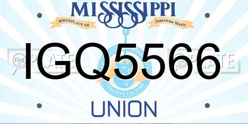 IGQ5566 Mississippi License Plate