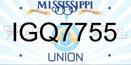 IGQ7755 Mississippi License Plate